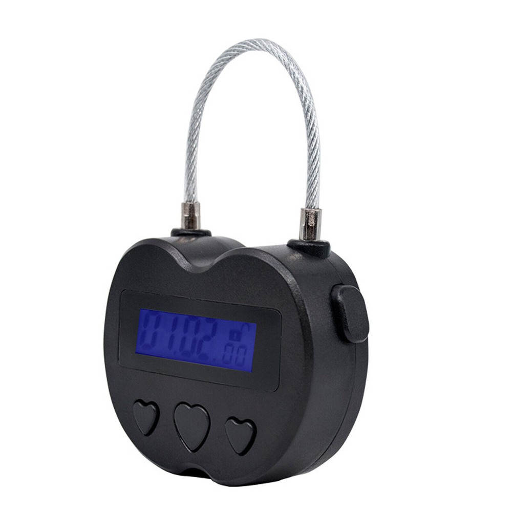 2PCS Black Time Lock LCD Display Time Lock Multifunction Travel Electronic Timer