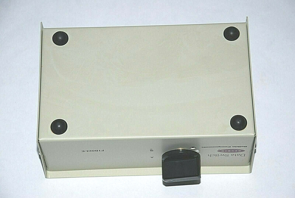 BELKIN Rotary 2 Port Data Transfer Switch F1B024-E Serial Parallel Printer Hub