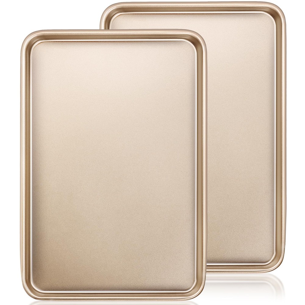 Baking Pan Set of 2, Commercial Cookie Sheets for Baking, Nonstick Carbon Ste...