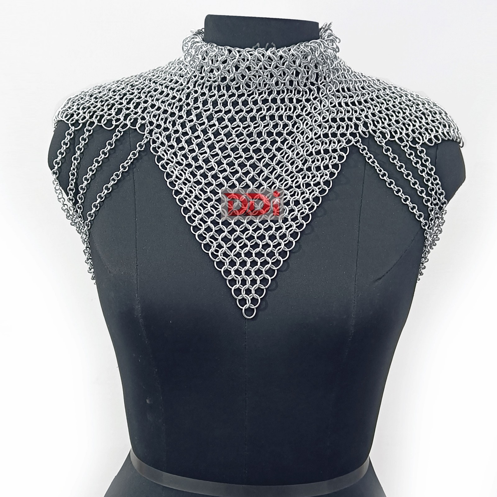 Medieval Aluminum Chainmail Collar Butted 10mm Ring Handmade Fantasy Costume