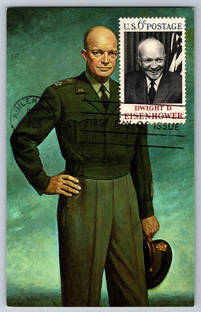 #1383 Dwight Eisenhower FDC Maxi Card