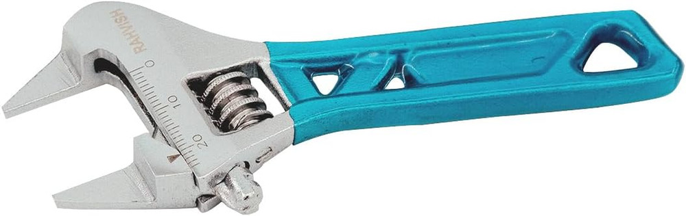 Extra Slim Jaw 4-Inch Adjustable Wrench, Silver