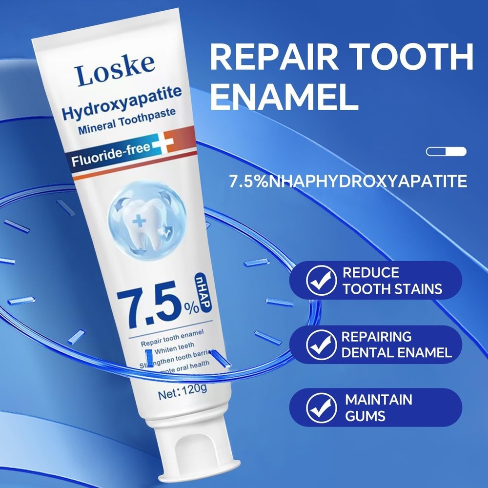 Hydroxyapatite Toothpaste for Stronger Teeth, Natural Remineralization Formula,