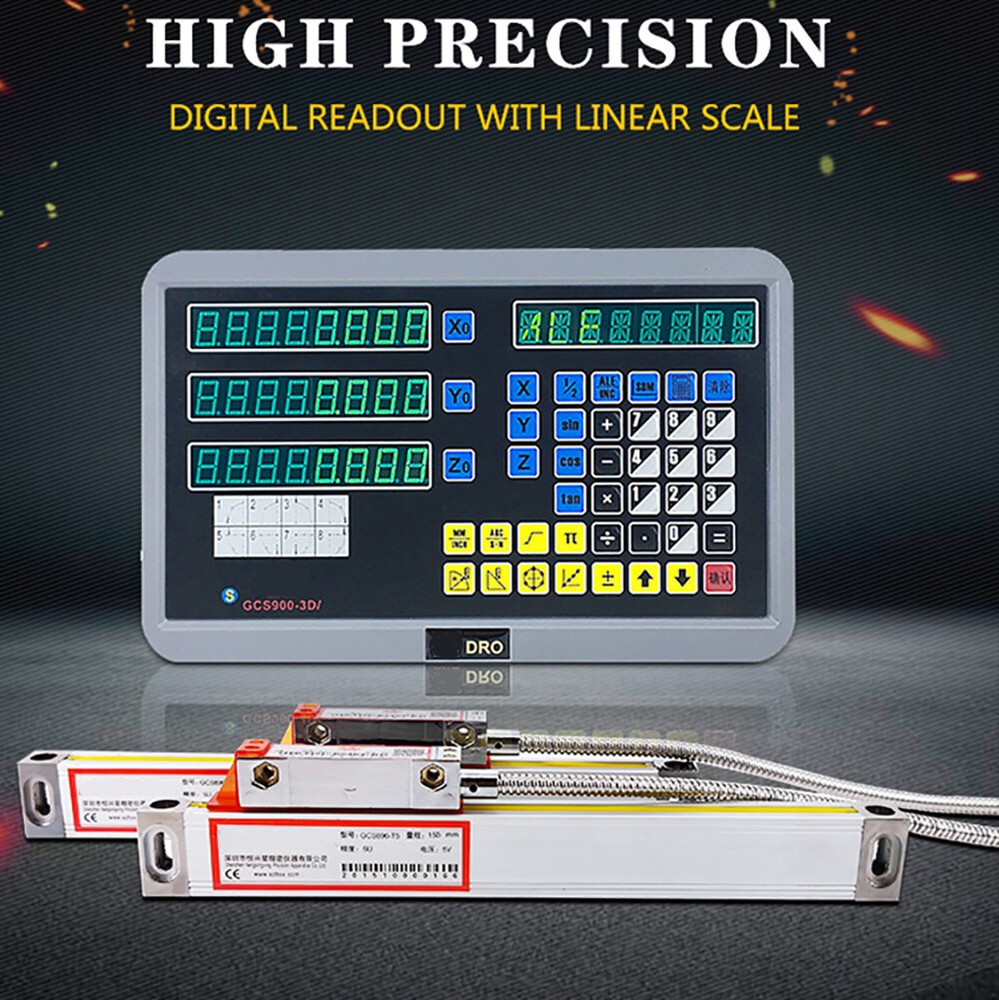 iMeshbean DRO 2 Axis Digital Readout + 5micron GCS900-2D Linear Scale Encoder