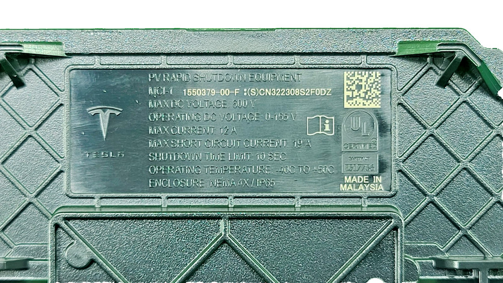 Tesla MCI-1 (Rapid Shutdown)