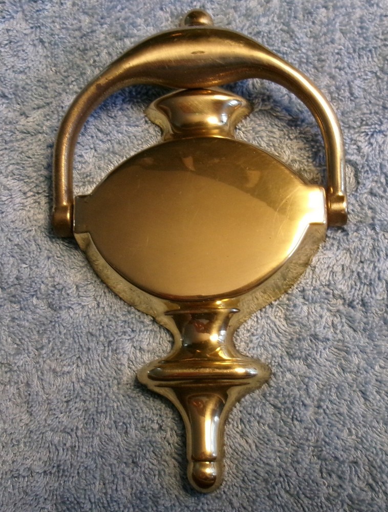 Solid Brass Door Knocker – Classic Design – Vintage Hardware 7" Exc. Cond.