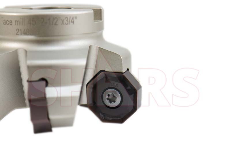 2.5" 45° Indexable Face Mill W/Certificate + 5 ONHU Inserts R[