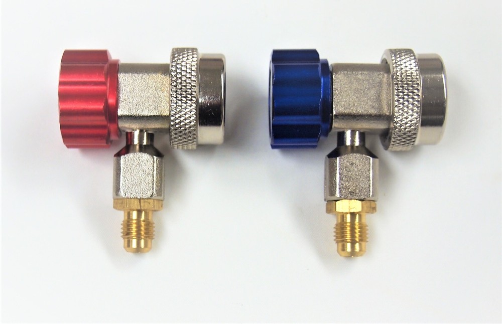 Pair R134a Adjustable Quick Coupler Adapter High/Low Side AC HVAC Conversion Set