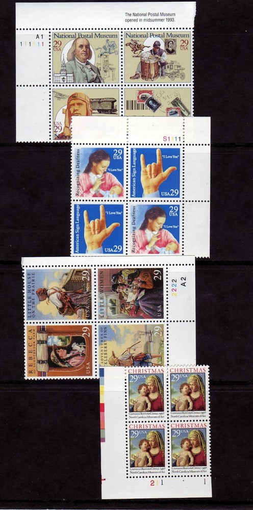 1993 COMMEMORATIVE PLATE BLOCK YEAR SET. (20) DIFFERENT. SCV $61