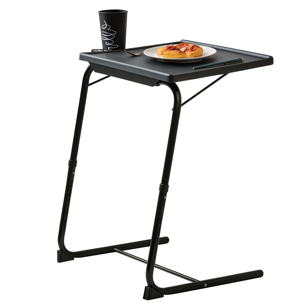 Foldable TV Tray Table Adjustable Height Portable Snack Table