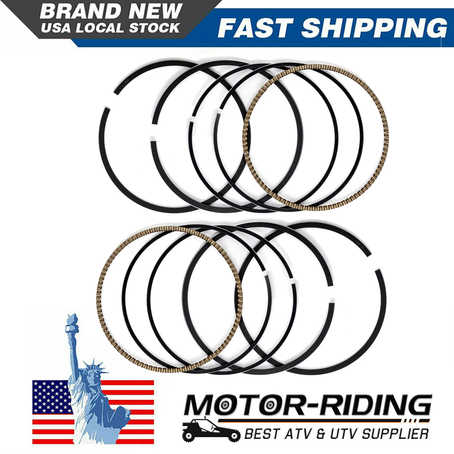 Piston Rings Kit for Polaris RZR 800 EFI 2008 2009 2010 2011 2012 -2014 / 2 Pack