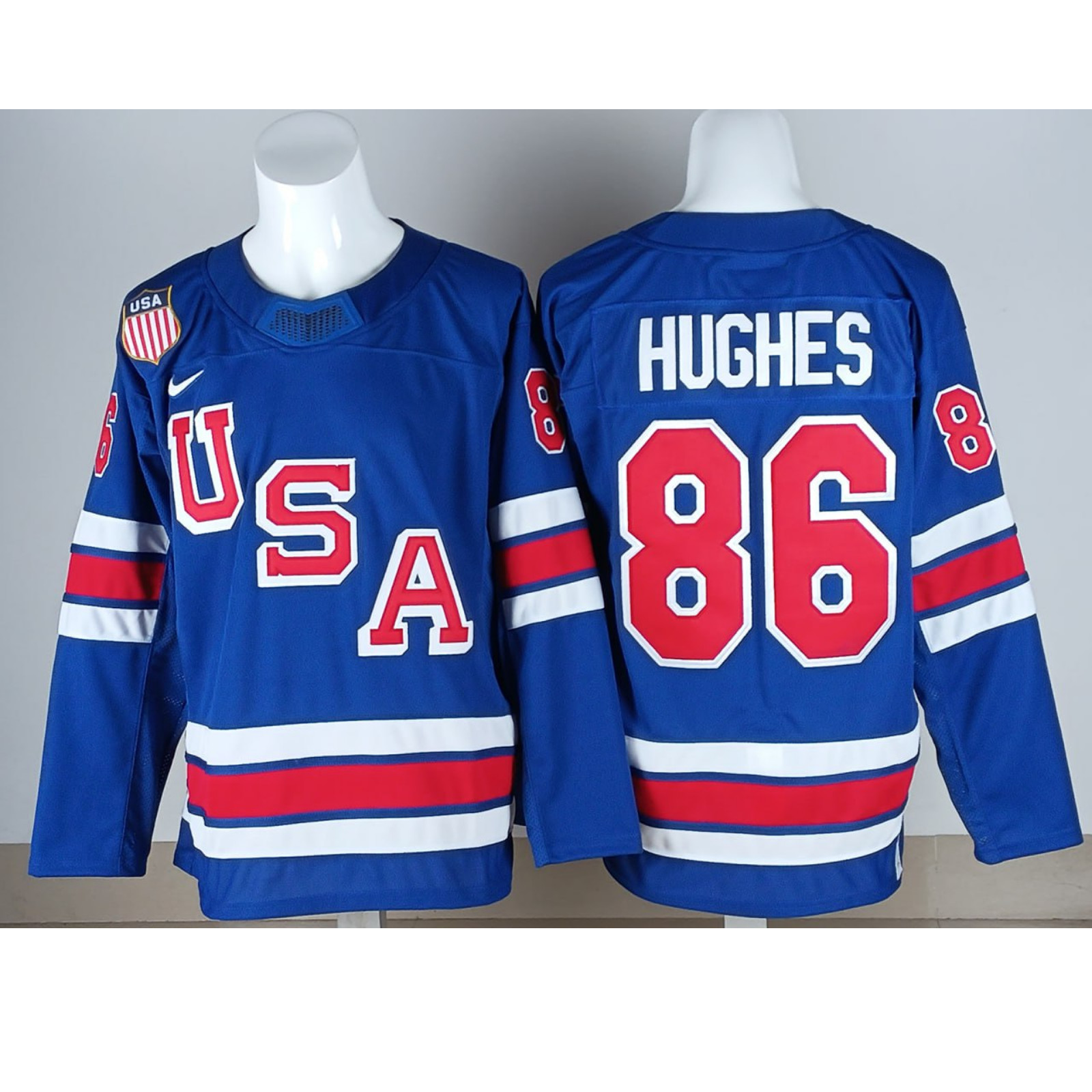 #86 Hughes Team USA Winter Olympics 2026 Jersey Blue Stitched All Sizes S-3XL