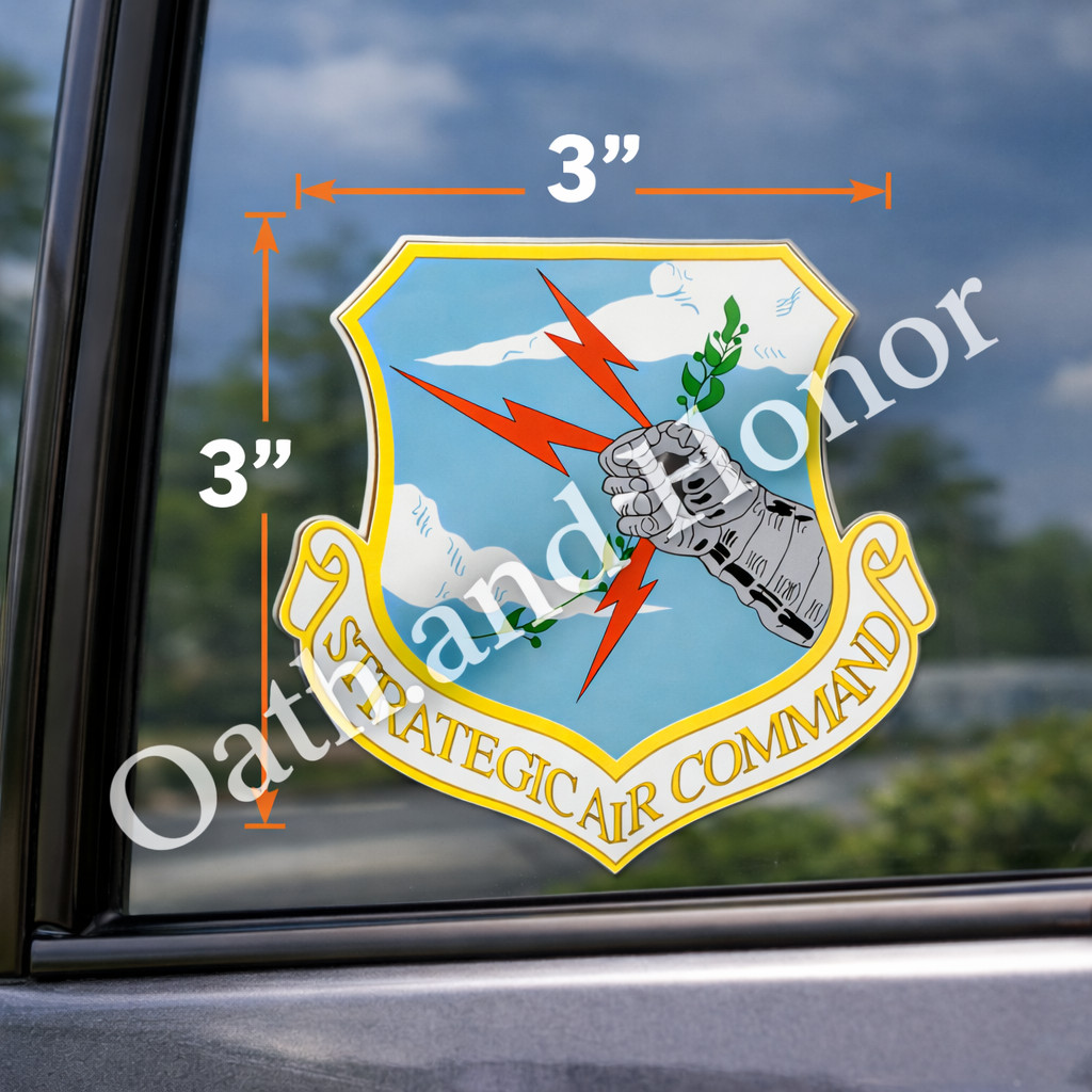 Strategic Air Command 3” Inside Glass Decal  Veteran Owned FREE SHIP