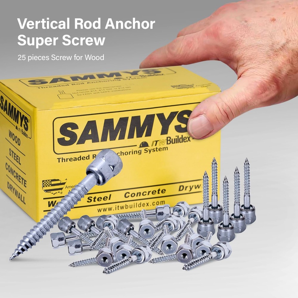 Vertical Rod Anchor Super Screw 25 Pack