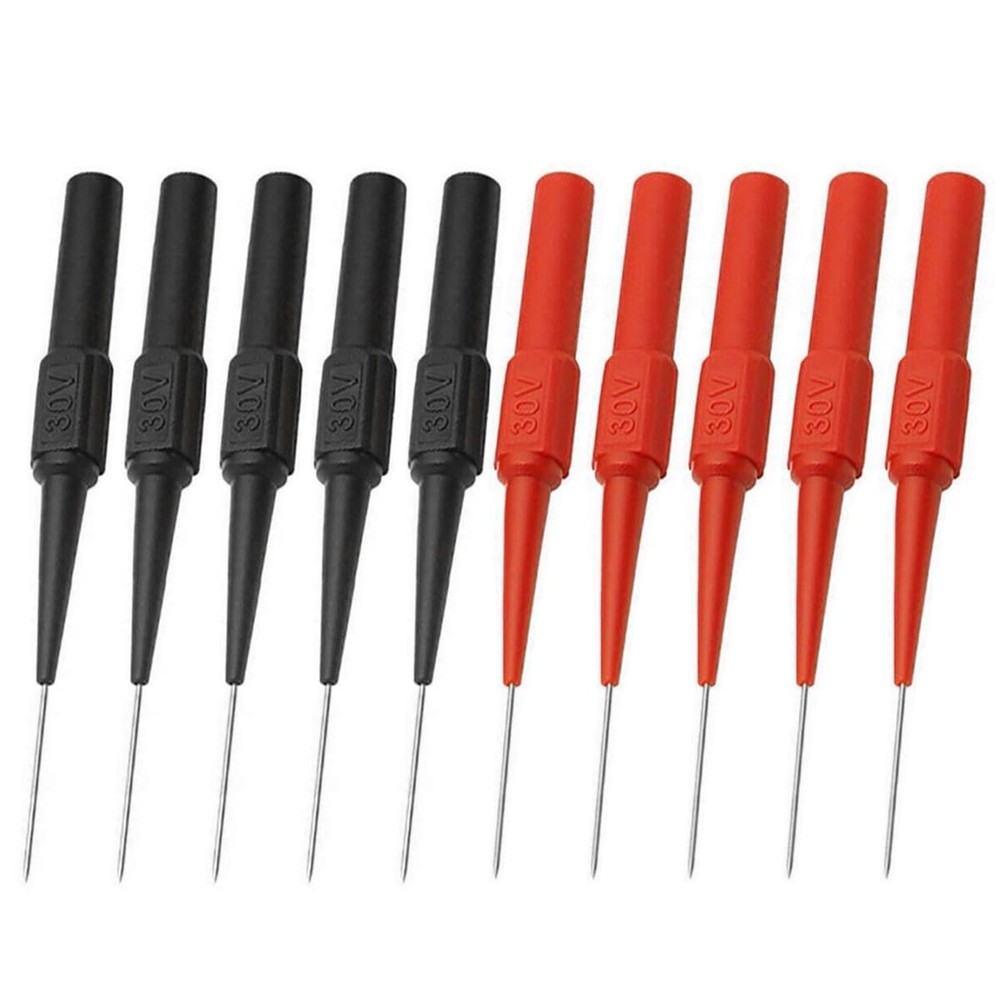 10 Pcs Test Back Probe Pin, 0.7mm Wire Piercing Insulation silver