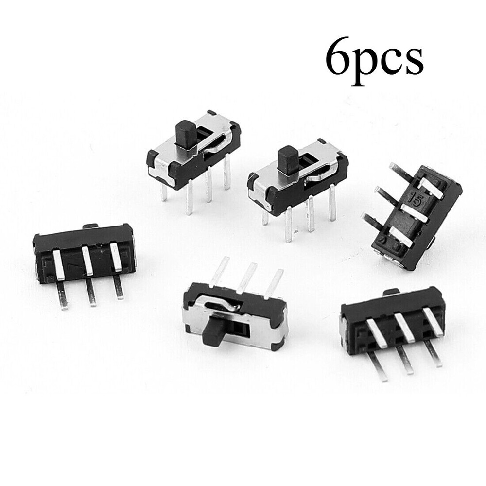 6 Pcs 2 Position DPDT 2P2T 6 Pin PCB Panel Mini Vertical Slide Switch