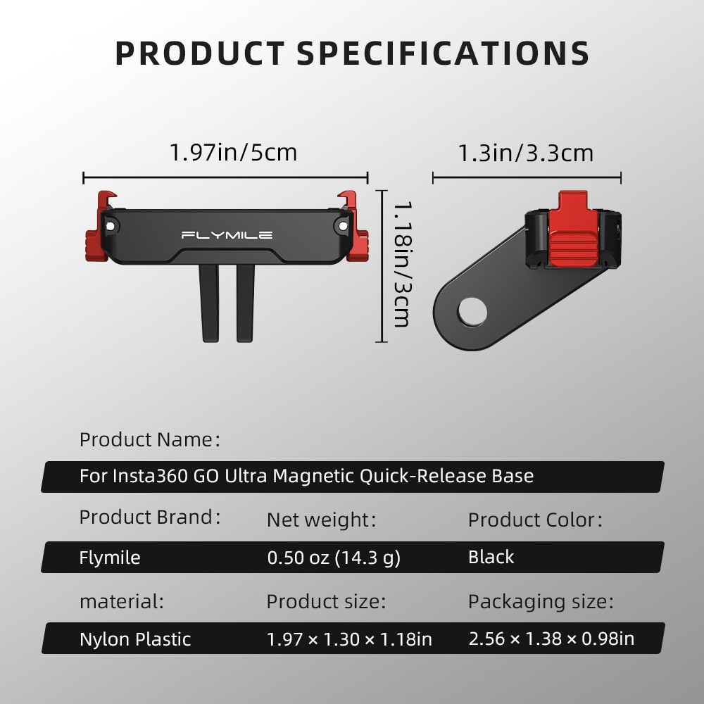 Magnetic Quick-Release Bracket For Insta360 GO UItra Camera Mount Adapter Base