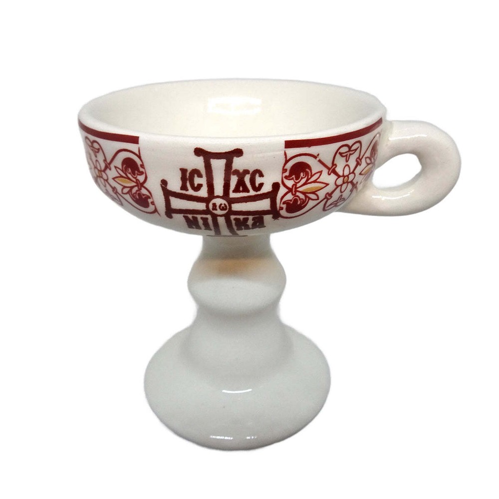 Ceramic Incense Burner with a Decorative Orthodox Byzantine Cross