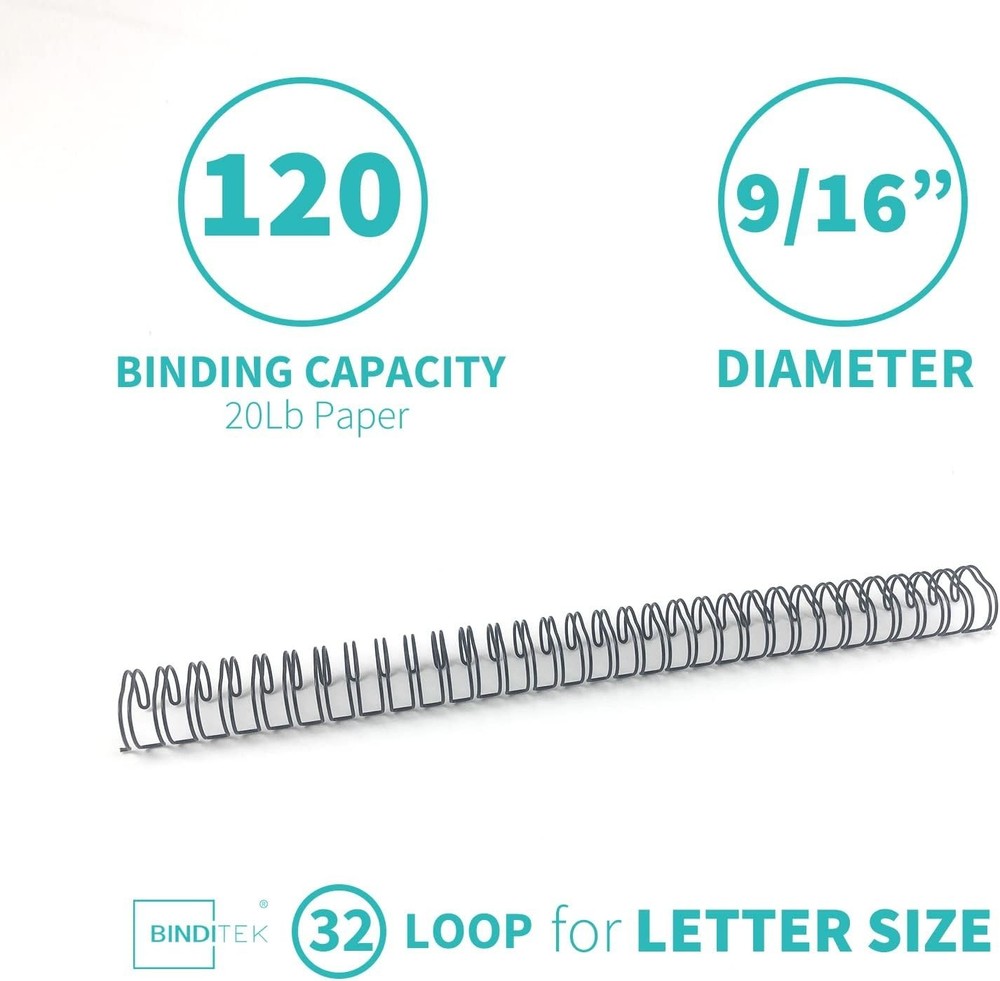 Double Loop Binding Spines 100-Pack, 9/16 Inch for Office Organization