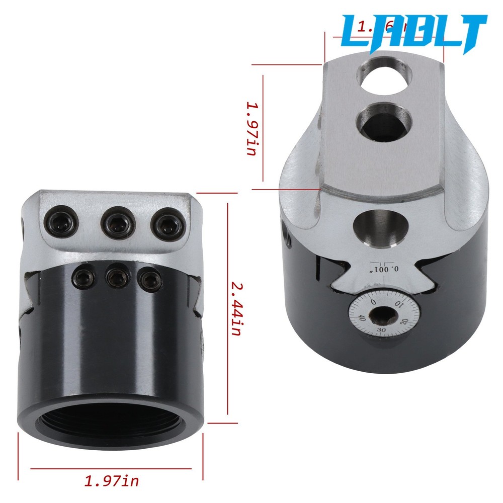 LABLT 2" Precision Boring Head 0.001 Radius 1-1/2-18" Thread Mount 5/8" Offset