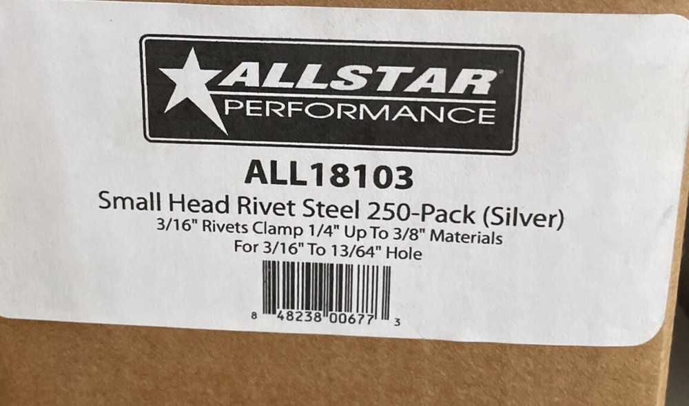 Assorted Allstar Performance Aluminum Rivets / Washers (see description)