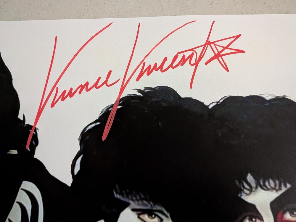 VINNIE VINCENT Signed 11x17 KISS Poster Autograph JSA BAS BECKETT COA G