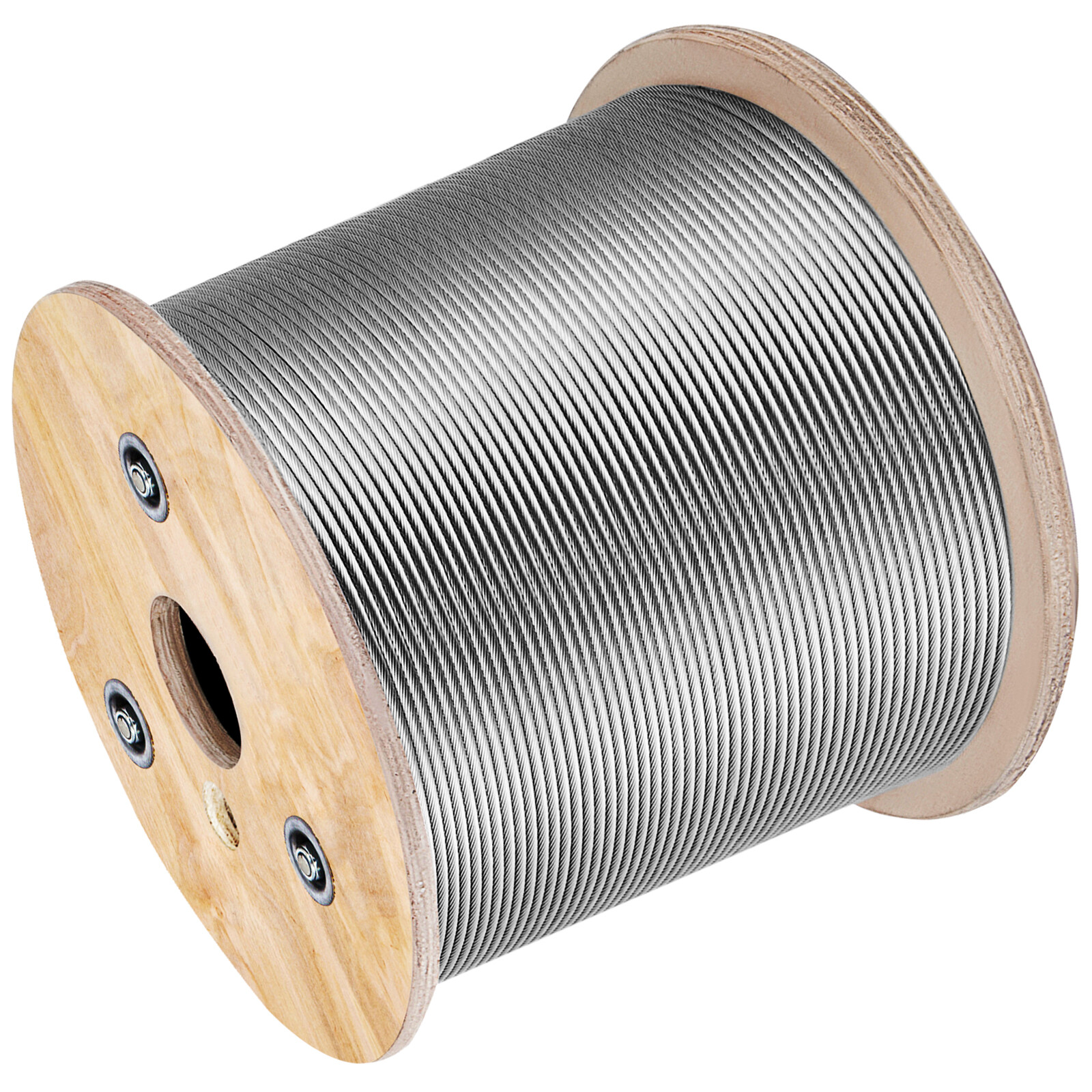 VEVOR T304 3/16" Stainless Steel Cable 7x19 500ft Steel Wire Rope Winch Cable