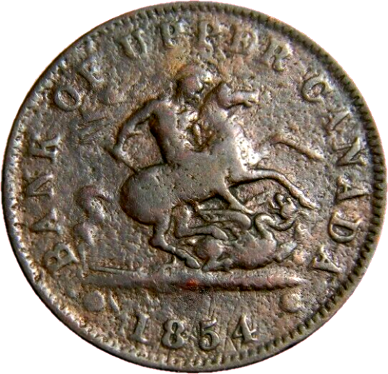 Canada 1854 One Penny Token (02343)