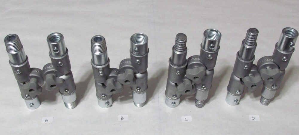 Ultimate Angle Adapter for Poles -4 pc set.  Acme & Euro  Threads All metal.  a