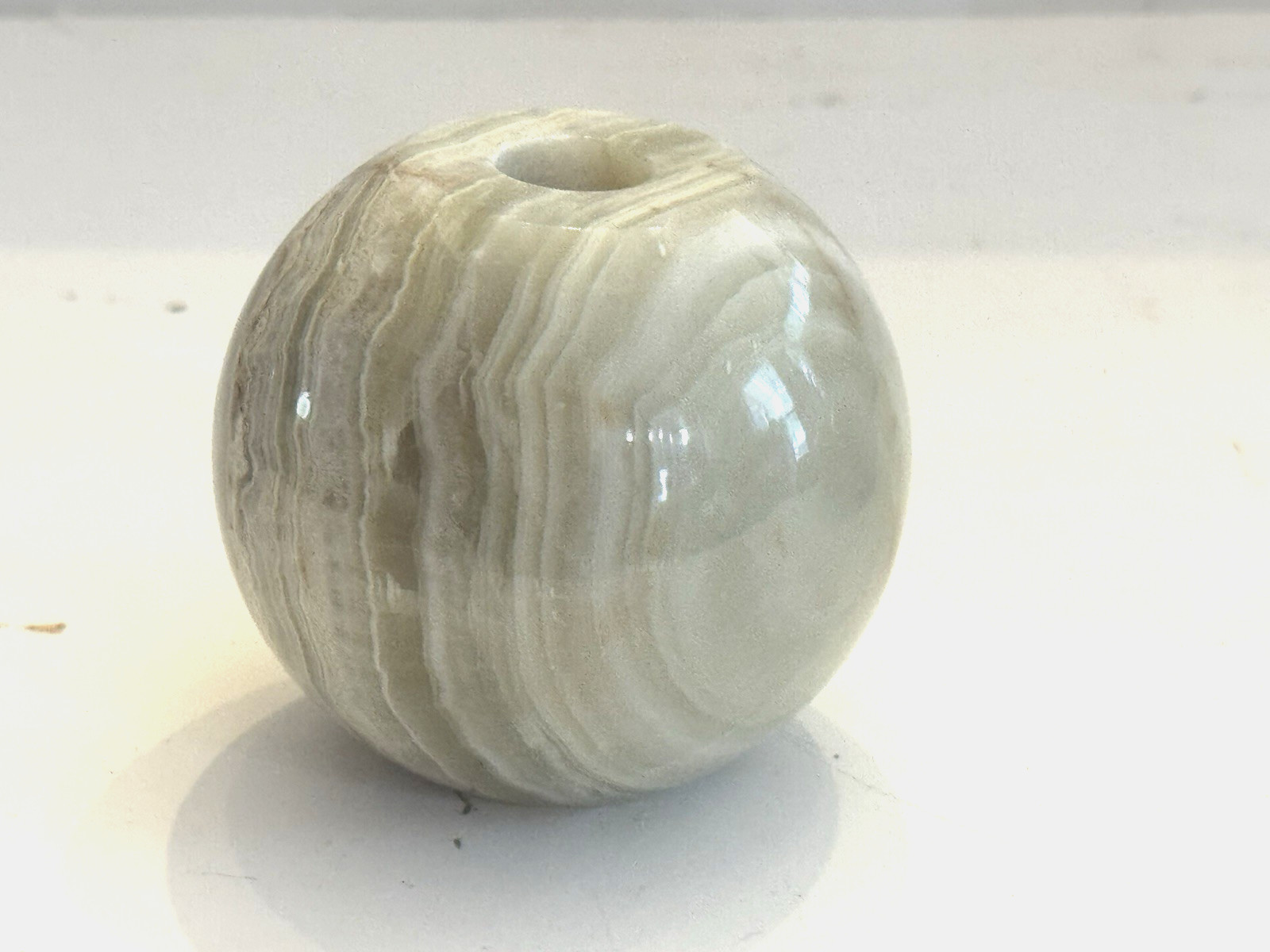 NEW OLD STOCK~ 2.5" dia Onyx Ball Lamp Spacer Break lamp part-Med Green