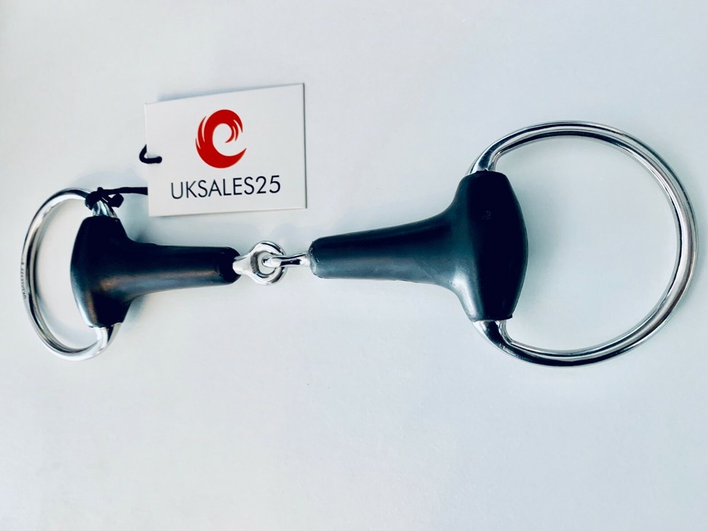 Eggbutt Single Jointed Snaffle Bit with Rubber & SS (UKSALES25® Horse Bits)