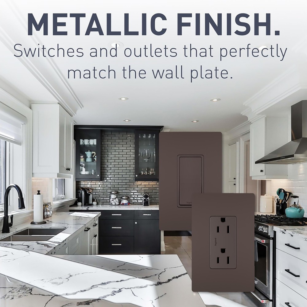 Dark Bronze Low Profile Wall Plate Modern Design Scratch Resistant 1 Pack