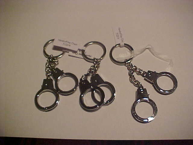 Qty 3 Mini Handcuffs (thumb) Key Chains With free shipping