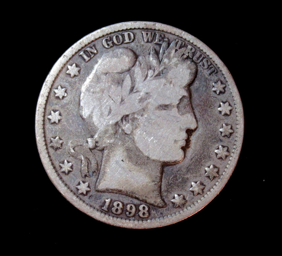 1898 Barber Half Dollar Silver Coin