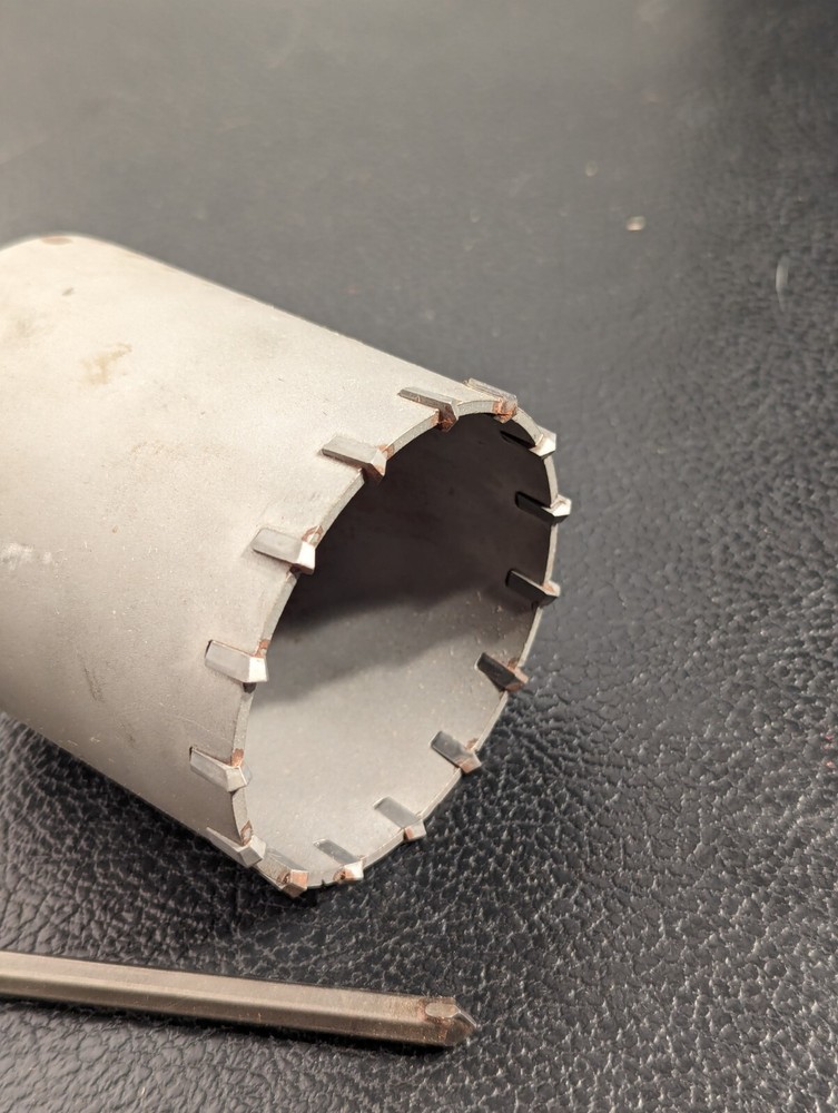 3" Diameter Thin Wall Carbide Tipped Core Bit w/ Center Pilot - 4" Inch Length