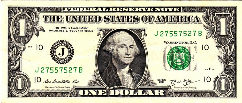 $1 2013 Fancy Serial J27557527B
