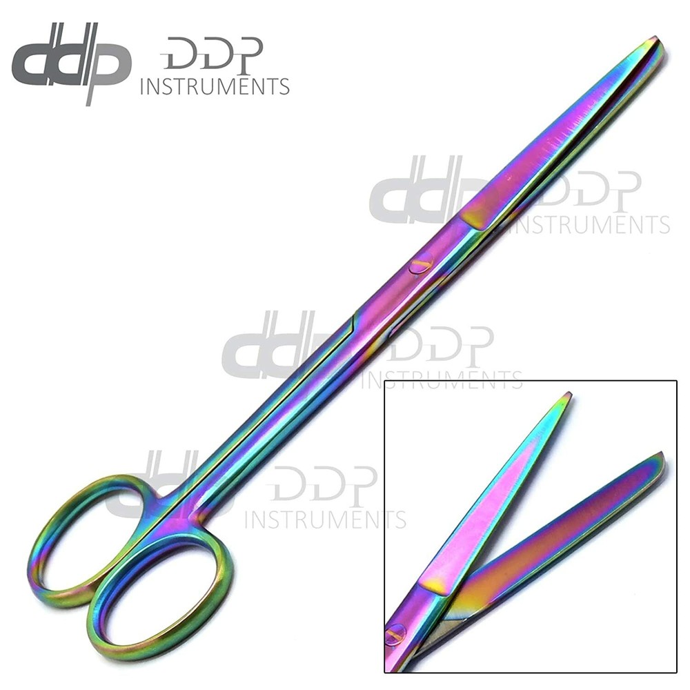 Operating Scissors Multi Color Rainbow Sh/BL 5.5" Straight Surgical Instruments