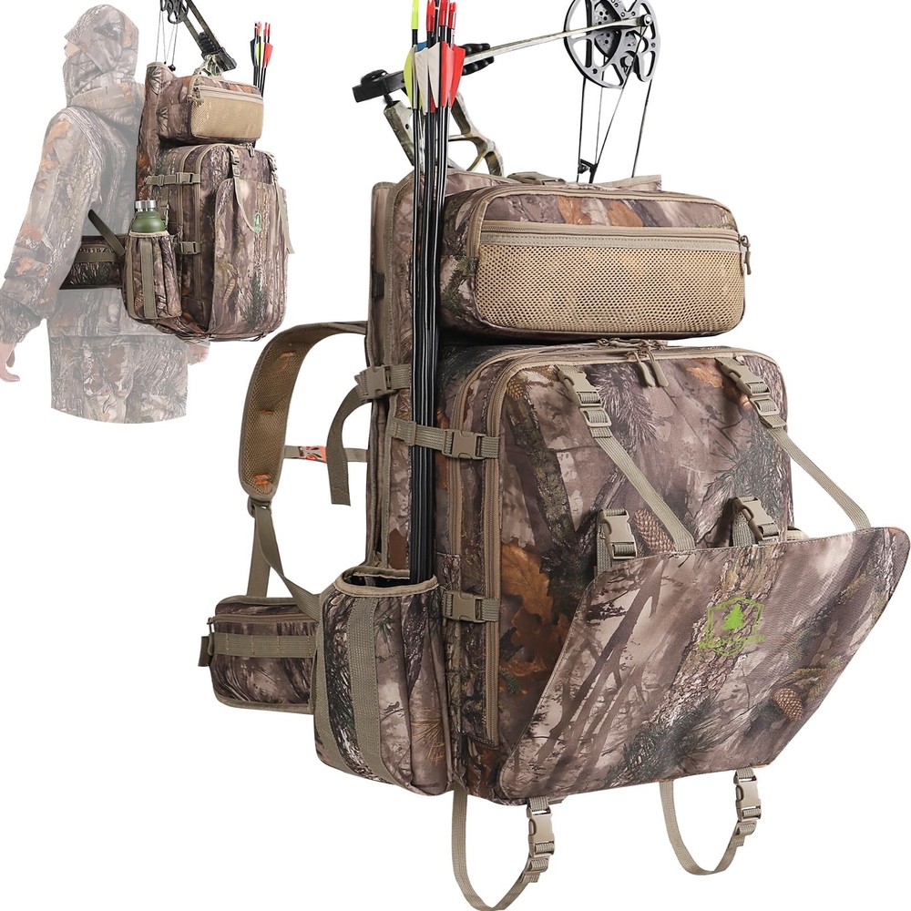 Bow Hunting Backpack 3.0 for Men, Saddle Camo backpack with Bow Holder, Compo...