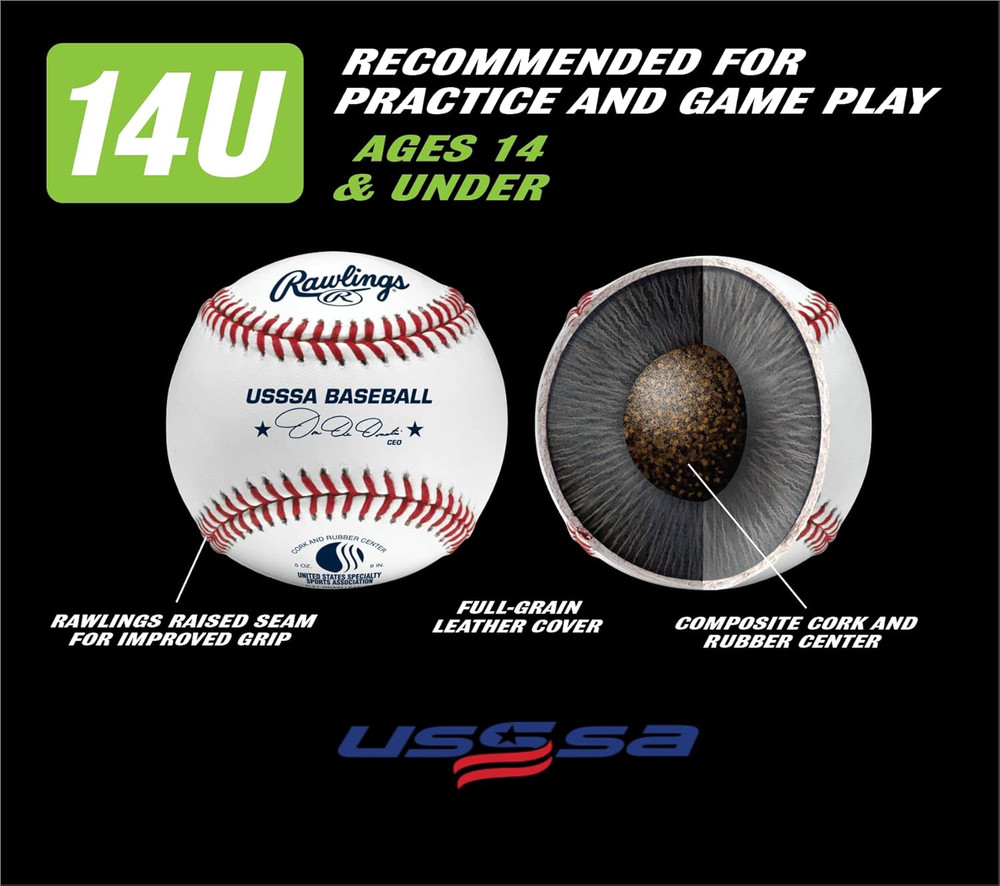 | USSSA Baseballs | Competition Grade | ROLB1USSSA | Youth/14U | Multiple Count