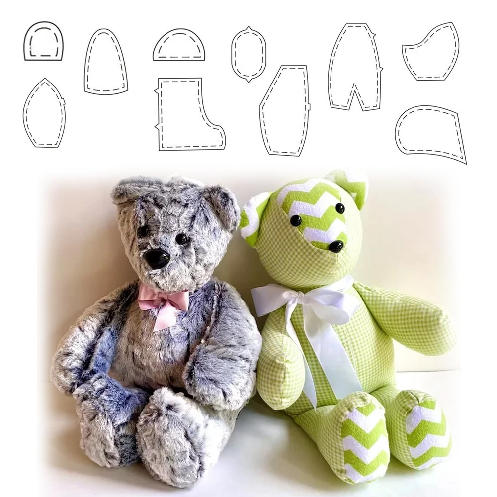 10 PCS Memory Bear Template Ruler Set Acrylic Quilting Sewing Pattern Craft