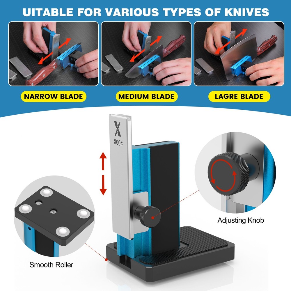 Upgraded Rolling Knife Sharpener Kit – Adjustable 10 – 40°, Compact & Portable