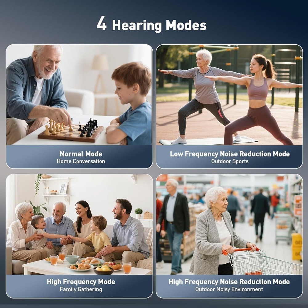 Hearing Aids Rechargeable For Seniors Noise Reduction Bluetooth App Streaming