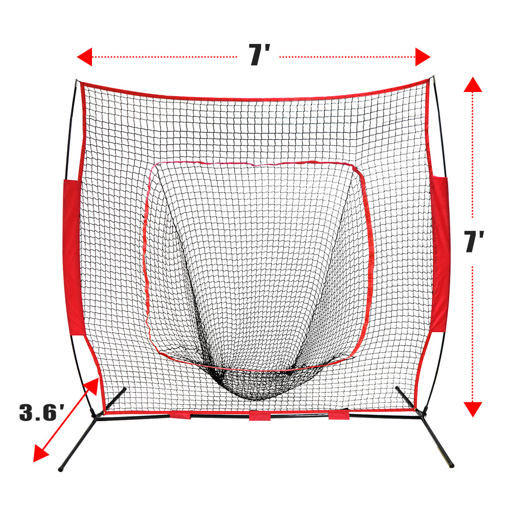 7×7" Batting Net Bow Steel Frame for Training Softball Hitting Practice Baseball