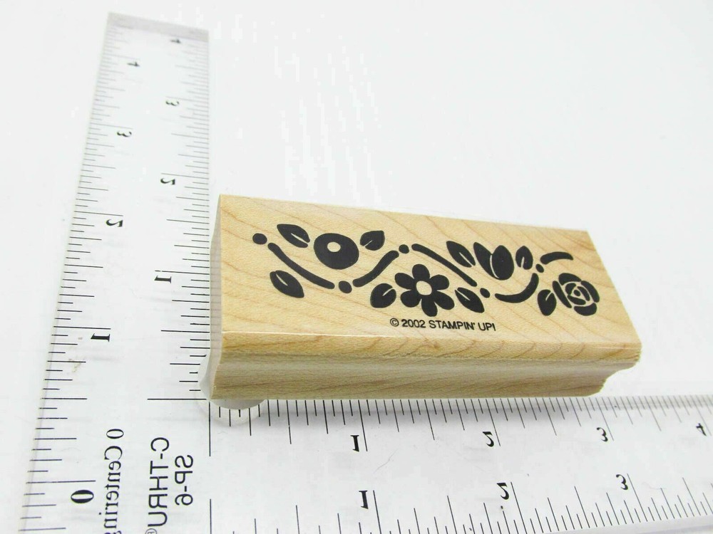 Flower Row Rubber Stamp - Stamp Set B314