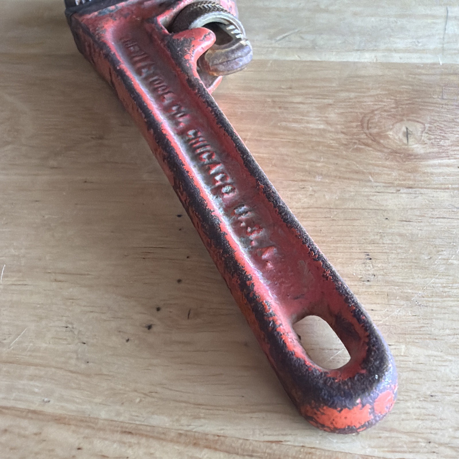The NYE Tool Co. 8" Pipe Wrench D8 Vintage Chicago USA READ!