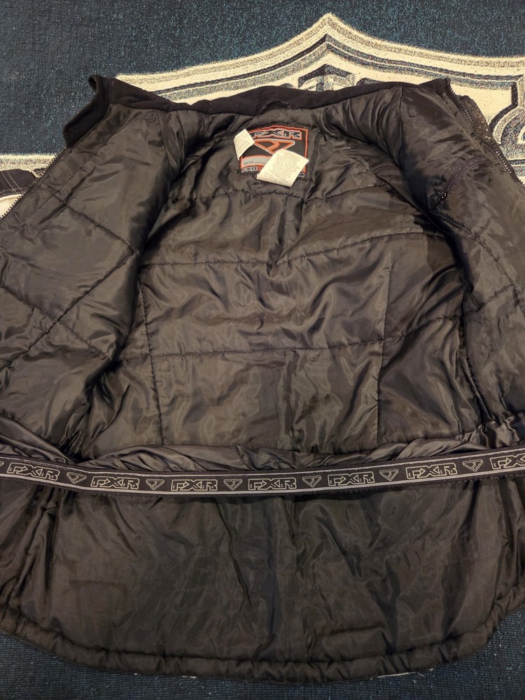 Y2K FXR Snowmobile Racing Jacket Medium Black white sample model rare.