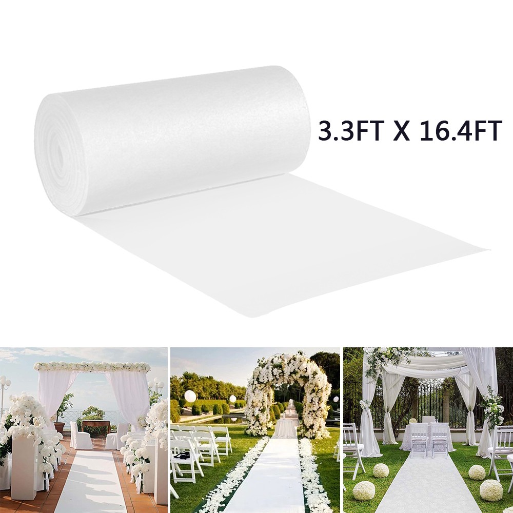White Aisle Runner Carpet Wedding Party Event Ceremony Prom Decor 3.3 x 16/39 ft
