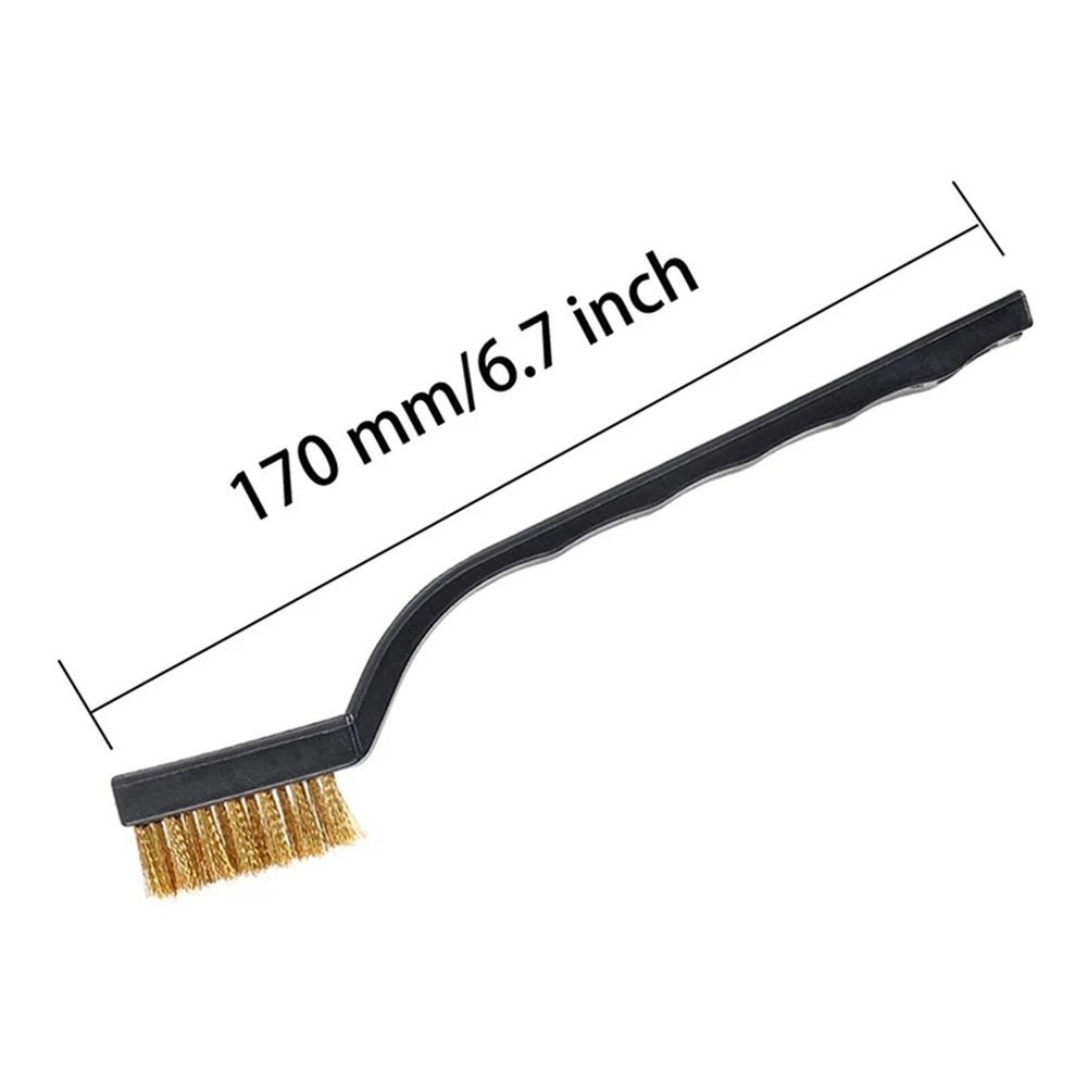 6x Wire Brushes For Cleaning Welding Slag Rust Scratch Plastic Curved Handle