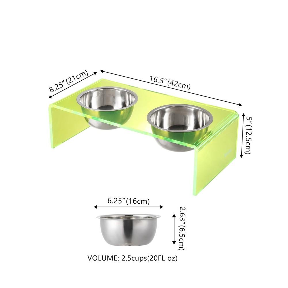 LICKER Store DBL2000G Keaton 5" Small/Medium Modern Acrylic Rectangular Elevated