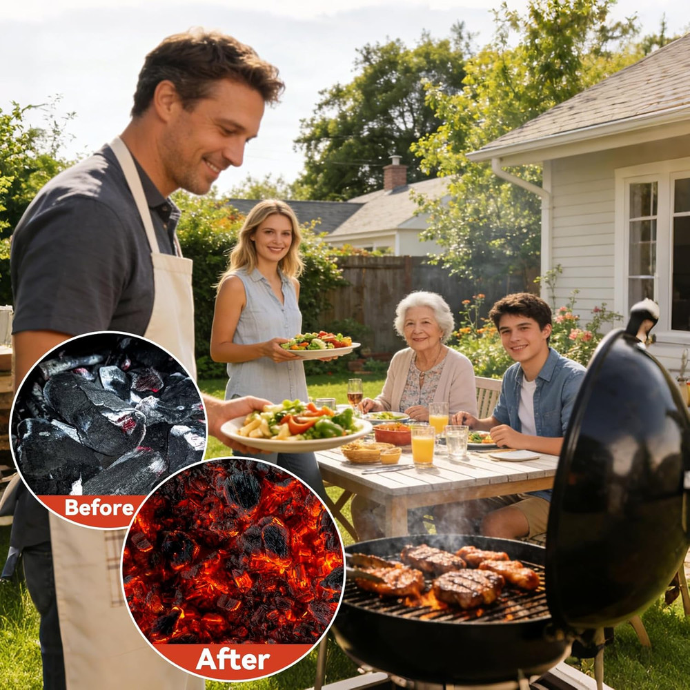 15PCS Quick Ignite Fire Starter - Fire Starter Rolls for BBQ Fireplace, Charcoal